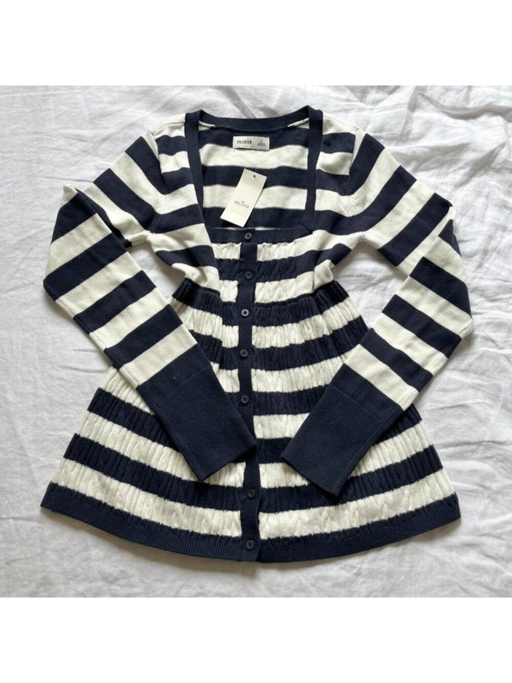 Hollister babydoll cardigan with square neck